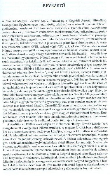 Hausel Sándor (szerk.): Nógrád megyei lelkészek és tanítók díjlevelei 1784-1804